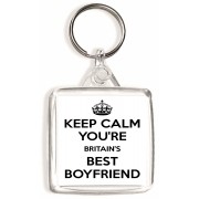 Keep Calm You're Britain's Best Boyfriend - Square Keyring