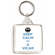 Keep Calm I'm a Vicar - Square Keyring