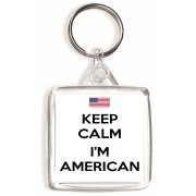 Keep Calm I'm American - Square Keyring