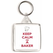 Keep Calm I'm a Baker - Square Keyring