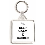 Keep Calm I'm a Barber - Square Keyring