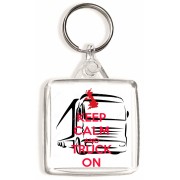 Keep Calm and Truck On - Square Keyring