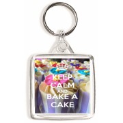 Keep Calm and Bake a Cake - Square Keyring