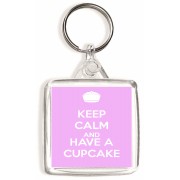 Keep Calm and Have a Cupcake - Square Keyring