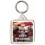 Keep Calm and Keep Trading - Square Keyring