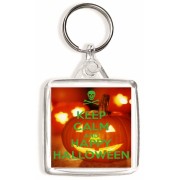 Keep Calm and Happy Halloween - Square Keyring