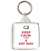 Keep Calm I Have a Sat Nav - Square Keyring