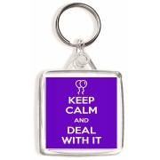 Keep Calm and Deal with It - Square Keyring