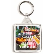 Keep Calm I'm a Green Grocer - Square Keyring