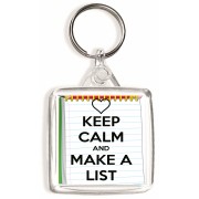 Keep Calm and Make a List - Square Keyring
