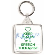 Keep Calm I'm a Speech Therapist - Square Keyring
