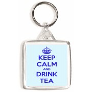 Keep Calm and Drink Tea - Square Keyring